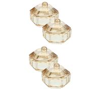 NIYANGLE 4piezas Taza De Vidrio Para Uñas Tapa Cuenco Decorativo Para Arte De Uñas y Cuidado De Manicura Diseño Elegante y Funcional