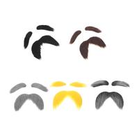 NIYANGLE 5 Juegos Postiza para Disfraz de Abuelo de Halloween y Navidad, Bigotes y Barbas de Fibra de Felpa, Amigable y Transformación Rápida para Fiestas Temáticas