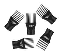 NIYANGLE 5 Piezas Boquilla de Peine para Secador de Cabello Negro, Accesorio de Peinado de Plástico para Secador, Herramienta Profesional para Cabello Sedoso y Saludable