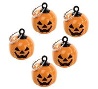 NIYANGLE 5 Piezas Llavero Colgante de Campana de Calabaza de Cobre Pequeño y Delicado para Collar de Mascota, Superficie Lisa Que No Lastima el Cuello, Adecuado para Días de Halloween