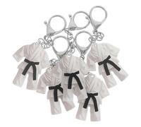 NIYANGLE 5 Piezas Llavero Mini Taekwondo de Acrílico Uniforme Blanco, Resistente a Rayaduras Bordes Redondeados, Adecuado Adolescentes Coleccionistas
