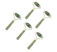NIYANGLE 5 piezas Rodillo Facial de Jade Auténtico Masajeador Natural para Ojos y Rostro Herramienta de y Cuidado Suave y Ligero para Uso Diario y Viajes