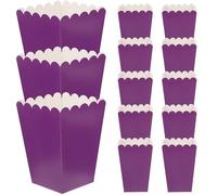 NIYANGLE 50 Cajas de Papel para Palomitas de Maíz, Color Morado, Plegables Prueba de Grasa, Ideales para Fiestas, Bodas y Almacenamiento de Dulces y Bocadillos