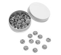 NIYANGLE 50 Piezas Cierres de Broche de Latón Plateado para Pin de Insignia de Metal, Caja de Almacenamiento, Cierres de Alfileres de Seguridad para Manualidades, Accesorios para