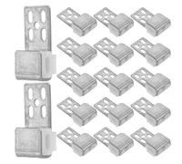 NIYANGLE 50 Piezas Clips de Resorte para Muebles, Clips para Muebles de Alta Resistencia, 5 Agujeros, 1,5mm de Grosor, Hierro y Abs, Plata, para Sofá y Cama, Reparación de Sofás y Camas,