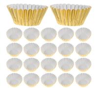 NIYANGLE 500 Capacillos de Papel de Aluminio Mini Dorados para Cupcakes, Moldes Resistentes Grasa, Tamaño Pequeño para Hornear Muffins y Postres, 500 Piezas para Repostería y Fiestas