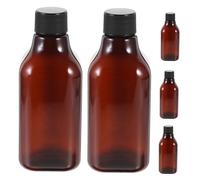 NIYANGLE 5piezas Botella Cuadrada De Cuello Para Medicamentos Líquidos Botella De Viaje Con Tapa Contenedores De Tocador Rellenables Para Loción De Portátiles Para Viajes