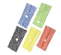 NIYANGLE 5piezas Diademas Anchas Con Botones Para Mujer Transpirables Suaves Para Yoga y Entrenamiento