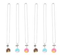 NIYANGLE 6 Collares de Amistad Colgante de Rosquilla de Plástico Decorativos, Superficie Lisa, Delicados Accesorios para Obsequio entre Amigas