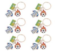 NIYANGLE 6 Llaveros Deportivos de Fútbol en Miniatura Llaveros del Equipo de Fútbol en Aleación Resistente para Regalos de Fiesta Deportiva y Eventos Escolares Colgantes Pequeños