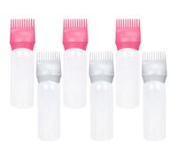 NIYANGLE 6 Piezas Botella Aplicadora de Peine de Raíz para Teñir el Cabello, Pp, Forma de Peine, Escala Graduada, Ligera, Reutilizable y Lavable, para Escuelas de Estética y Barberías