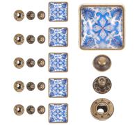 NIYANGLE 6 piezas Botones Presión Metálicos Estilo Vintage Broches Cuadrados de Aleación y Vidrio Accesorios DIY para Confección y Manualidades Cierre Práctico y Decorativo