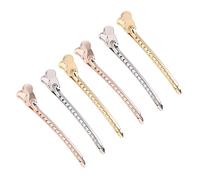 NIYANGLE 6 Piezas Clip De De Pato De Metal Pinzas Pelo Para Rastas Pinzas Metálicas Pelo Para Crear Ondas Salón