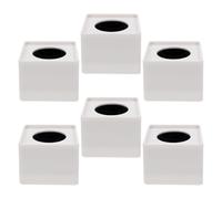 NIYANGLE 6 Piezas Estaciones de Banderas para Micrófono, Cubos Blancos de Abs de 37 Mm, Accesorios Portátiles para Entrevistas, Estudios y Conferencias de Prensa