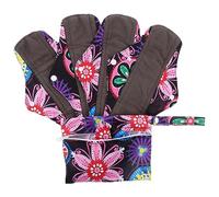 NIYANGLE 6 Piezas Toallas Sanitarias Lavables De Tela Paño De Mamá Lavable Almohadilla Menstrual Femenina Toalla Higiénica Protegeslip Madre Carbón De Bambú Transatlántico Adulto