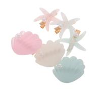NIYANGLE 6piezas Conjunto De Clips De Cabello Para Niñas Accesorios De Mar Diseño De Conchas y Estrellas De Mar Para Fiestas y Eventos Accesorios Divertidos y Adorables Para Peinados