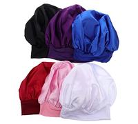 NIYANGLE 6piezas Gorro De Noche De Gorra De Dormir Elástica Gorro Mujer Ala Ancha Suave y Transpirable