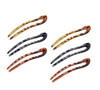 NIYANGLE 6piezas Horquillas Pelo Forma Vintage Elegantemente Diseñadas para Dama Hechas de Plástico Estampado de Leopardo para Fijar el Cabello Eventos o Uso Diario