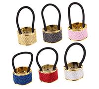 NIYANGLE 6piezas Joyas De Rosa Coleteros Elásticos Pelo Accesorios Cabello De Mujer Gomas Elásticas Pelo Para Uso Diario Caja