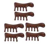 NIYANGLE 6piezas Peine De Madera Antiestático Para Masaje De Cabelludo De Peine De Dientes Anchos Para Desenredar y Mejorar La Textura Del Cabello Para Tipo De Cabello Para Ocasiones