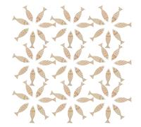 NIYANGLE 75 Piezas Recortes de Madera sin Terminar Forma de Pez para Manualidades Diy, Adornos de Animales Marinos Decorativos, Etiquetas de Madera para Decoración Náutica y Temática