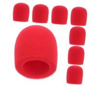 NIYANGLE 8 Fundas de Espuma para Micrófonos de Mano Rojas, Reutilizables, Protección contra Viento y Spray, Ideales para Grabaciones en Casa y Discursos