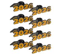 NIYANGLE 8 Pines de Graduación 2026 de Aleación, Insignias Esmaltadas para Solapas y Bolsos, Set de 8 Unidades como Decoración Universitaria y Recuerdos Escolares para Fiestas y