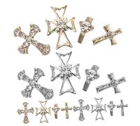 NIYANGLE 80piezas Joyería Cruzada De Aleación Dijes Góticos Decoración De Uñas Virgen María