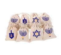 NIYANGLE 8piezas Bolsas De Algodón Cordón Para De Hanukkah Bolsas Para Fiestas Judías y Decoraciones