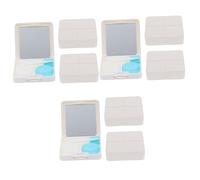 NIYANGLE 9 Juegos De Cuchara De Fácil Almacenamiento Con Contacto De Menta Cantidad De Contactos Y Anteojos De Luz Silicona Su Estuche Blanco De Viaje Llevar En Encuentro Puede Compacto