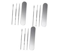 NIYANGLE 9 Piezas Limpiador De Orejas Herramientas Traje De Oreja Limpiador De Oidos Herramienta De Eliminación De Cera Del Oído Cuchara Para La Oreja Acero Inoxidable Juego De 4 Piezas