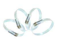 NIYANGLE Abrazadera Metálica Reforzada sin Bordes Dañinos de 2.5 Pulgadas 4 Piezas Color Plata y Material Metal para Mangueras Adecuado para Uso Marino y Automotriz