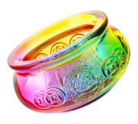 NIYANGLE Adorno de Cornucopia de Cristal de 10 CM Cuenco Decorativo de Dinero de Cristal Amarillo Decoración para Escritorio y Hogar Cuenca del China Colores Brillantes para Acento