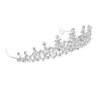 NIYANGLE Adorno de Princesa para Mujeres en Plata con Cristales de Imitación, Accesorio Delicado y Cómodo para Cabello en Bodas y Fiestas