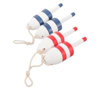 NIYANGLE Adornos Colgantes Náuticos de Madera Estilo Vintage, Decoración de Pared Mediterránea, Conjunto 2 Piezas Rojo y Azul para Sala, Dormitorio y Fiestas Náuticas