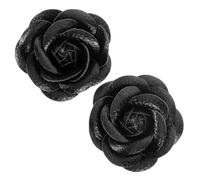 NIYANGLE Adornos Ligeros y Reutilizables en Forma de Rosa Negra para Zapatos de Mujer Hechos de Cuero Artificial Ideales para Bodas y Reuniones Familiares