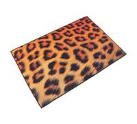 NIYANGLE Alfombra Antideslizante Decorativa de 80x50 Cm Diseño de Piel de Animal Imitación Leopardo, Cojín de Suelo Grueso para Baño y Cocina, Esterilla Segura para Hogar y Salón