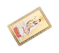 NIYANGLE Amuleto Feng Shui Tarjeta Dorada Auspiciosa Guanyin, Aleación de Aluminio, Diseño Compacto y Ligero, Seguro y Fácil de Llevar para Obsequio