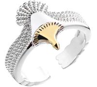 NIYANGLE Anillo de Dedo Apertura Ajustable y Cómodo Estilo Vintage Diseño de Águila Hecho de Cobre Plateado para Mujer Adecuado para Bodas y Cumpleaños