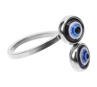 NIYANGLE Anillo de Ojo Malvado Ajustable para Mujer y Niña, Aleación de Plata Banda Abierta, Joyería Vintage Gótica Cómoda para Citas y Playa