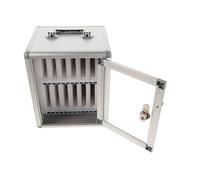 NIYANGLE Armario Transparente para Móviles con Ranuras Caja Fuerte Portátil de Aleación de Aluminio con Cerradura Organizador Ligero para Aulas y Oficinas Gestión Segura de Teléfonos