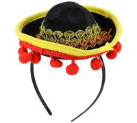 NIYANGLE Aro Cabello Sombrero Mexicano, Banda Cabello de México, Tejido Negro, No Deformable, No Destiñe, para Fiestas y Bailes