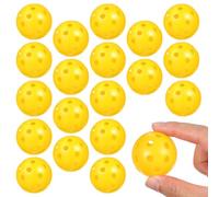 NIYANGLE Balones de Golf de Práctica de Plástico Huecas para Interiores, 24 Unidades Amarillas, Equipo de Entrenamiento de Golf Mayor Control y Alta Visibilidad para Mejorar Habilidades