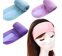 NIYANGLE Banda Cabello de Spa 3 Piezas, Diademas de Poliéster Cómodas y Protectoras para Maquillaje o Actividades Deportivas