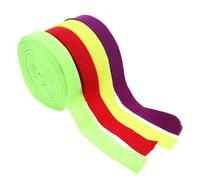 NIYANGLE Bandas Elásticas de Nailon para Coser 20 MM X 10 M 4 Piezas en Rojo Púrpura Amarillo Fluorescente y Verde Fluorescente Banda Plana Elástica para Cinturones Puños y Proyectos