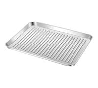 NIYANGLE Bandeja Horno Inoxidable Antiadherente Bandeja Multiusos para Hornear Pan Pizza y Empanadillas Reutilizable y Fácil Limpieza