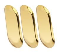 NIYANGLE Bandeja Ovalada Decorativa Fácil de Limpiar y Compacta de Acero Inoxidable Paquete de 3 Piezas para Kit de Manicura Profesional Adecuado para Baño y Viaje