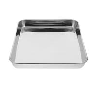 NIYANGLE Bandeja Rectangular Pequeña de Acero Inoxidable 430 Grueso 31x24x2,5 Cm sin Tapa para Almacenamiento y Organización Médica en Laboratorio Clínica