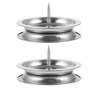 NIYANGLE Base de Almacenamiento para Varillas de Moxa Soporte Estable de Acero Inoxidable Resistente al Calor y Diseño de Bandeja Redonda 2piezas para Uso en Terapia de Moxibustión