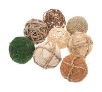 NIYANGLE Bolas de Mimbre y ratán, orbes de ratán, 8 Piezas artesanales, Adornos de ratán para decoración del hogar, centros de Mesa y Bodas